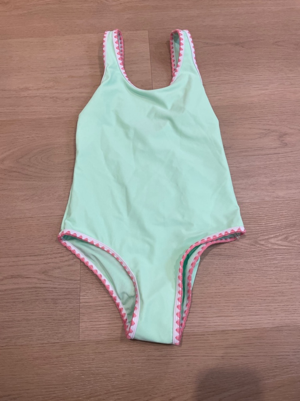 Zara Mint Green One-Piece Swimsuit with Pink Trim